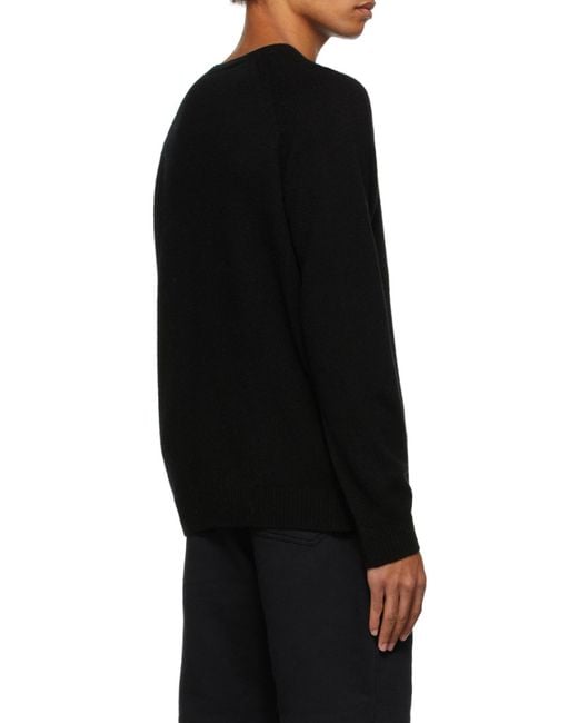 Sunspel Black Crew-Neck Sweater for men