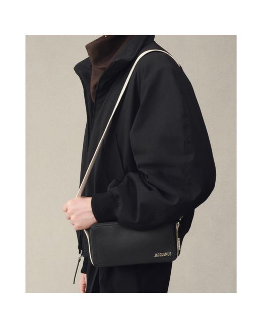 Jacquemus Black Zipper Shoulder Bag for men