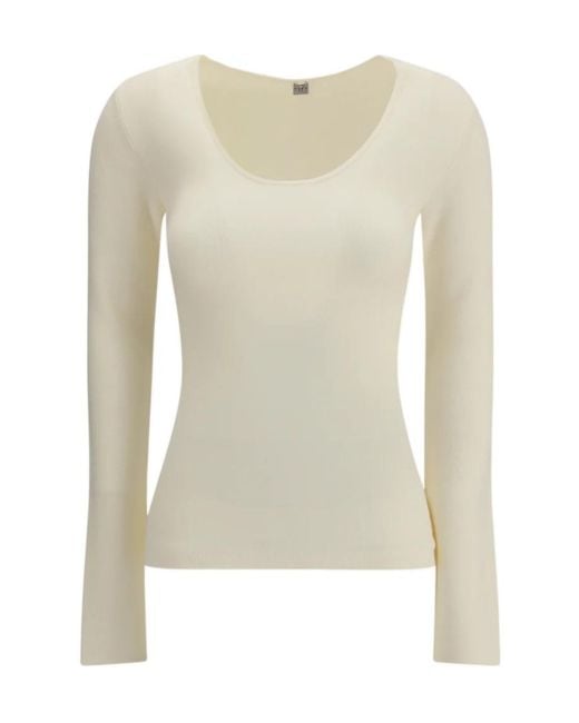 Totême Natural Totême Long-Sleeve Scoop Neck Jumper
