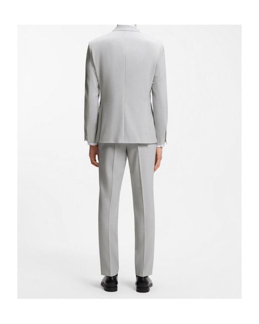 Boss Gray Boss Micropattern Two-Piece Suit for men