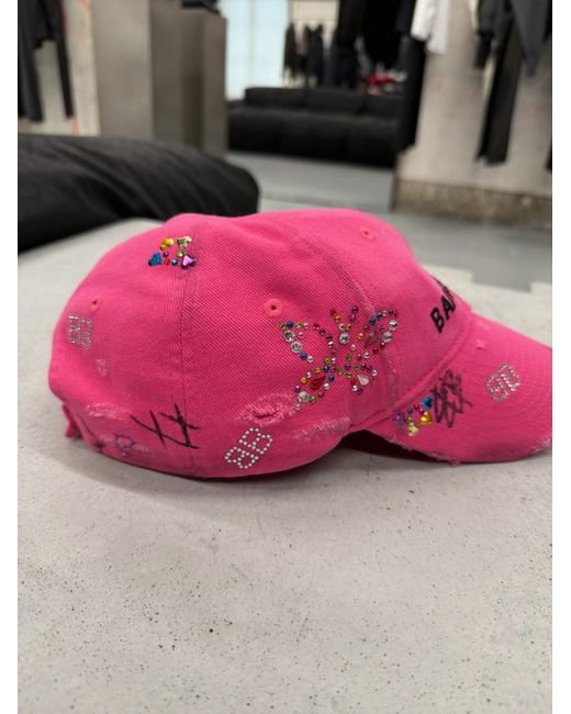 Balenciaga Pink Upcycled Cap for men