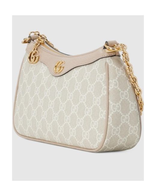 Gucci Natural Ophidia Logo Plaque Shoulder Bag