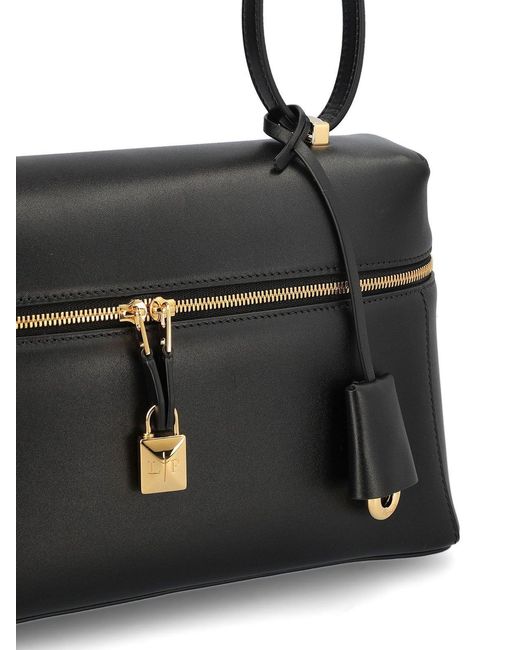 Loro Piana Black Zippered Shoulder Bag