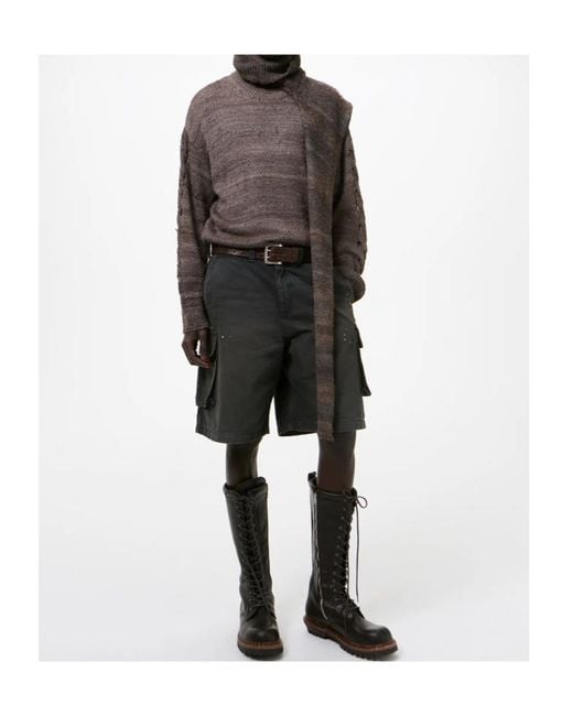 Our Legacy Gray Mount Cargo Knee-Length Shorts for men
