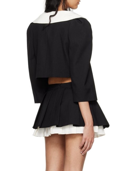 ShuShu/Tong Black Double-Breasted Wool Blazer