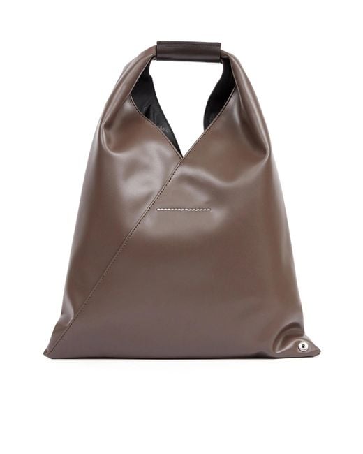 MM6 by Maison Margiela Brown Japanese Logo Detailed Tote Bag