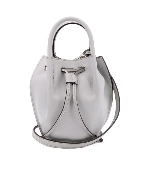 Tod's Gray Buz Drawstring Mini Bucket Bag