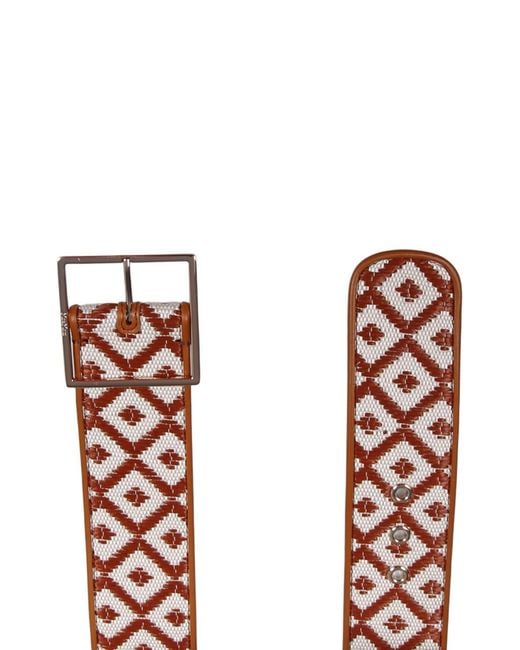Max Mara White Palato Wide Patterned Belt