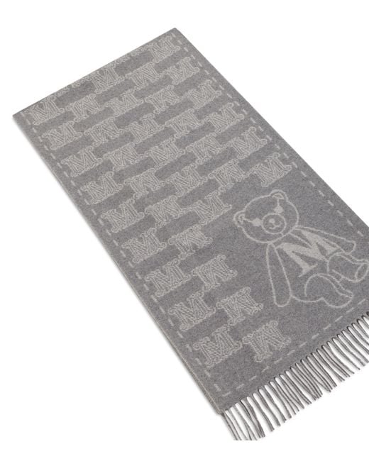Max Mara Gray Mxacharme Fringed Scarf