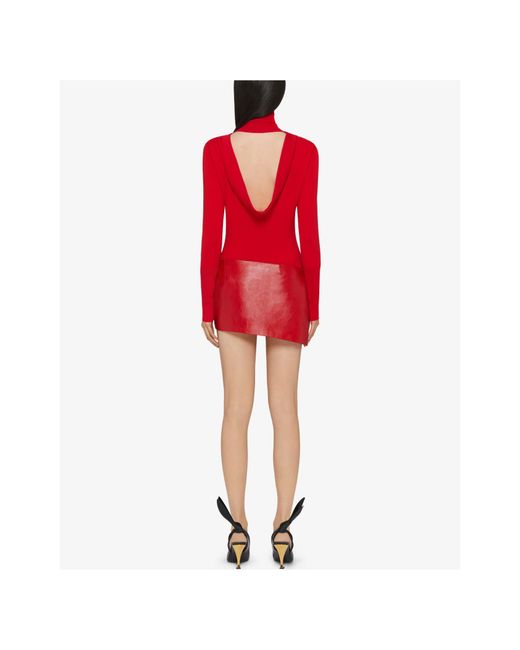 Givenchy Red High-Neck Open Back Sweater