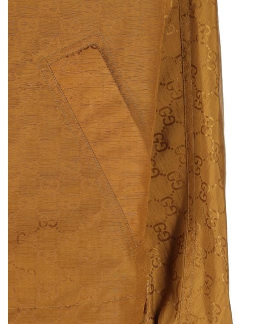 Gucci Brown Monogrammed Zip-Up Jacket