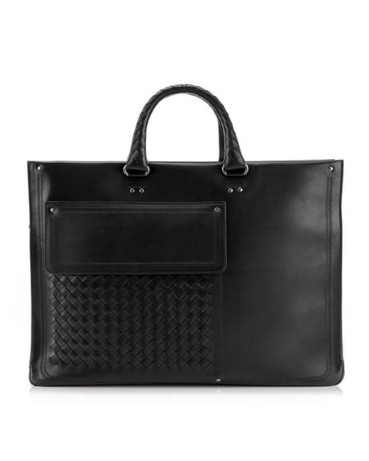 Bottega Veneta Black Weaving A Portable Briefcase for men