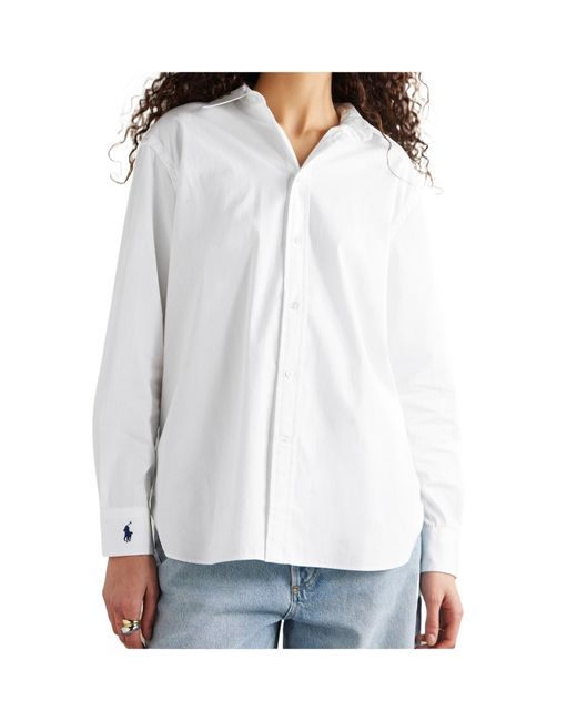 Polo Ralph Lauren White Logo Embroidered Shirt