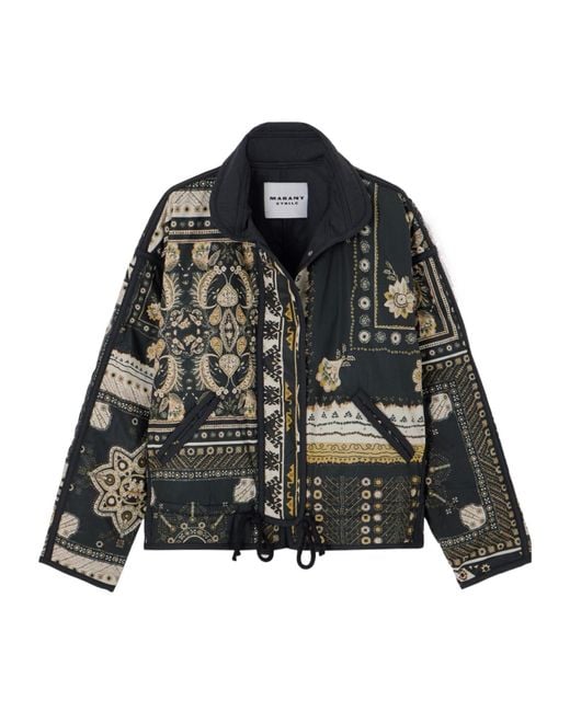 Isabel Marant Black Granger Padded Printed Shell Jacket