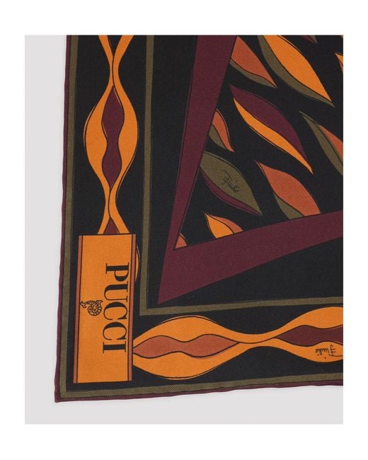 Emilio Pucci Multicolor Patterned Silk Scarf