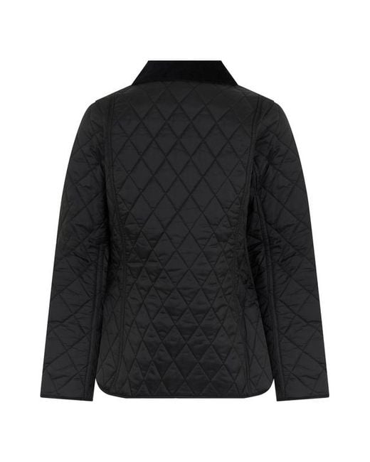 Barbour Black Annandale Quilted Corduroy-Collar Jacket