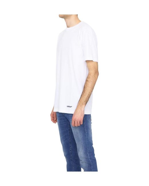 Off-White c/o Virgil Abloh Blue Logo-Embroidered T-Shirt for men