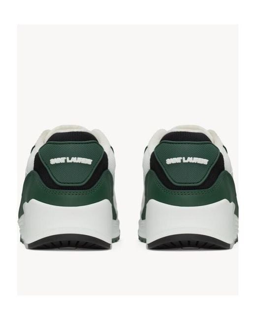 Saint Laurent White Bump Lace-Up Sneakers for men
