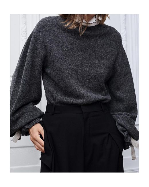 Dior Black Sweater With Removable Satin Collar
