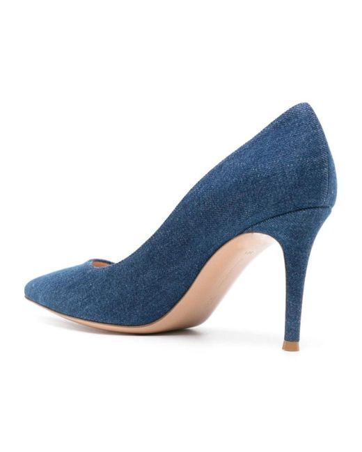 Gianvito Rossi Blue Pointed High Heels