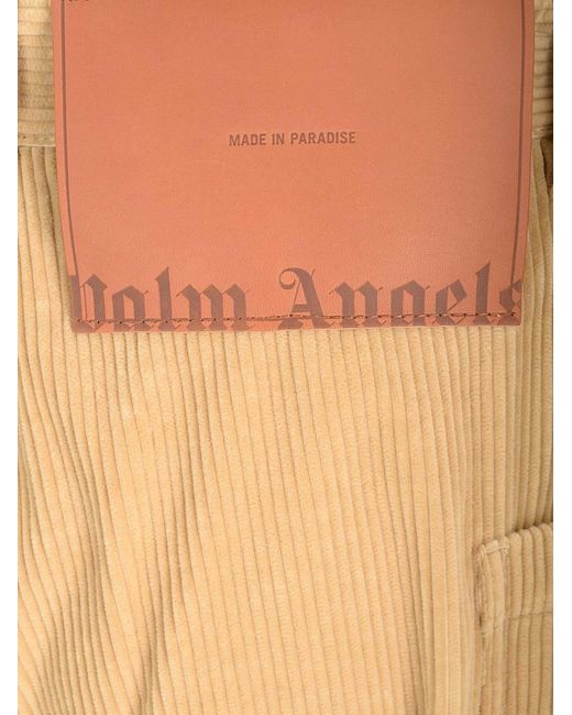 Palm Angels Natural Carrot Fit Corduroy Cargo Pants for men