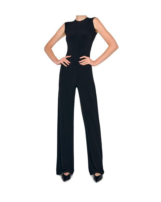 Norma Kamali Blue Sleeveless Jumpsuit