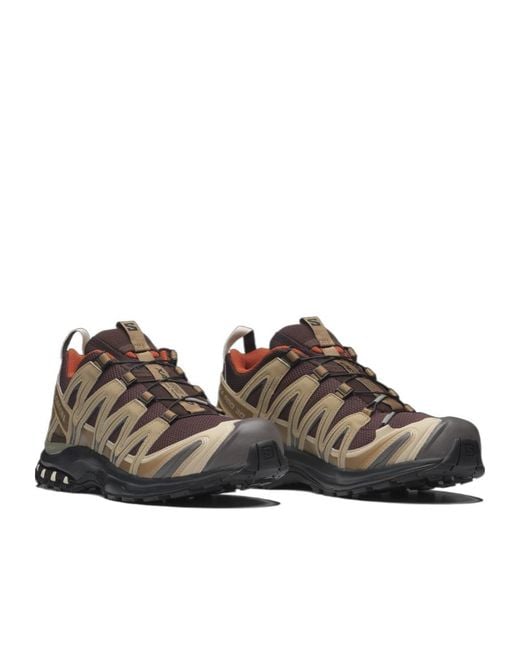 Salomon Lab Brown Salomon Xa Pro 3D Mesh Trail Sneakers for men