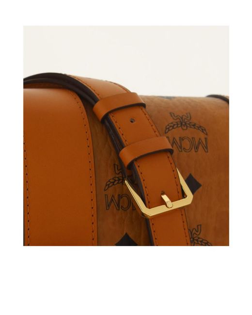 MCM Brown Tracy Foldover Medium Shoulder Bag