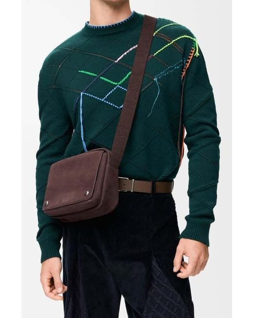 Loewe Brown Medium Pebble Messenger Bag for men