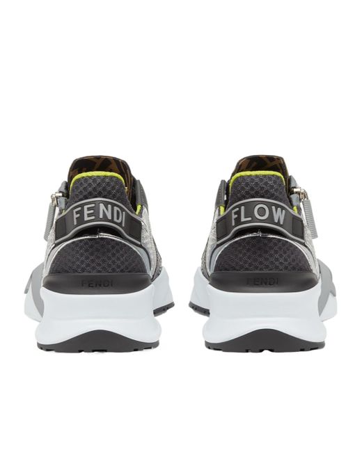 Fendi Blue Flow Lace-Up Sneakers for men