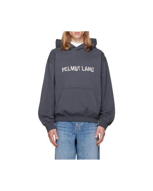 Helmut Lang Blue Long-Sleeved Hoodie for men