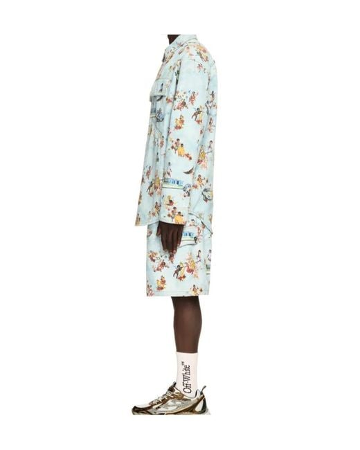 Off-White c/o Virgil Abloh Blue Fresco Cargo Shorts for men