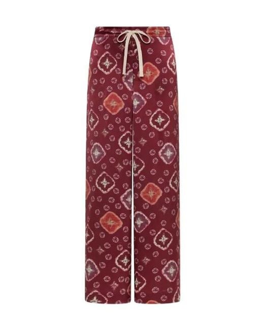 The Upside Red Miri Kato Wide-Leg Silk Trousers