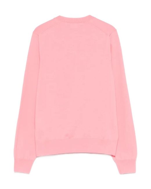 Comme des Garçons Pink Button-Up Knitwear