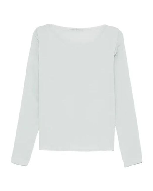 Ermanno Scervino White Long-Sleeve Boat-Neck Sweatshirt