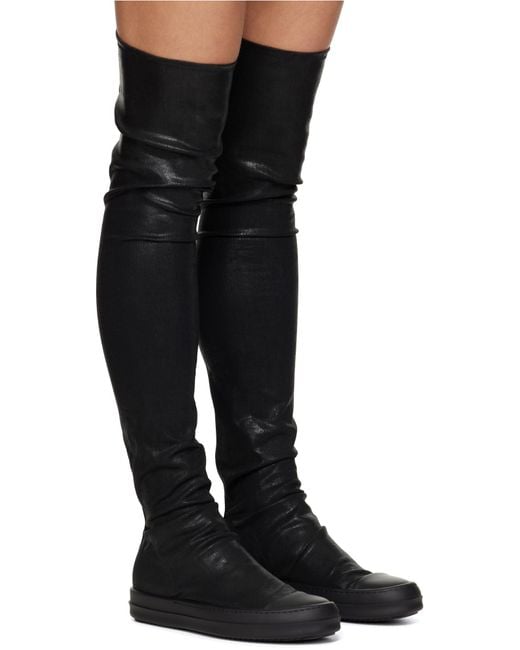 Rick Owens Black Knee-High Sock Sneakers