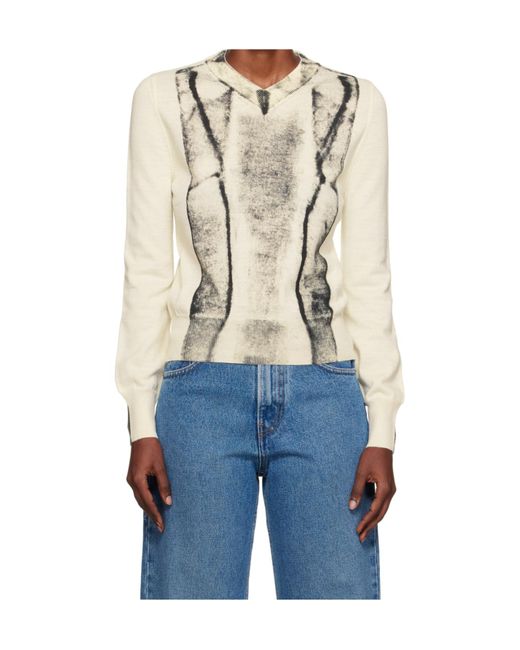 MM6 by Maison Margiela Blue Abstract-Print Sweater