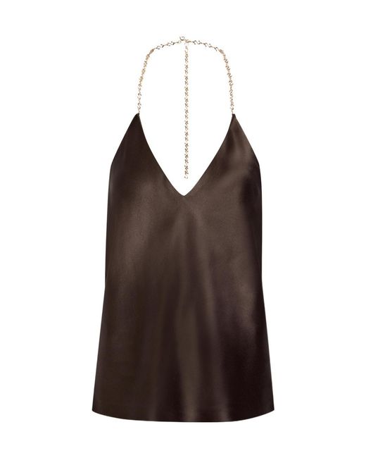 Sportmax Brown Chain Satin Top
