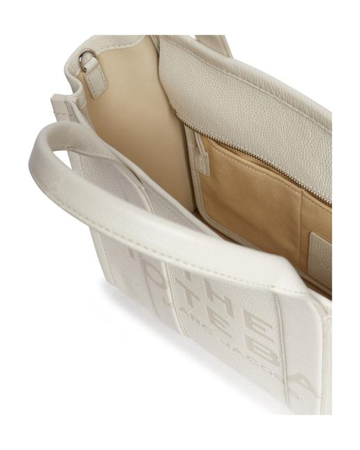 Marc Jacobs White Logo Medium Tote Shoulder Bag
