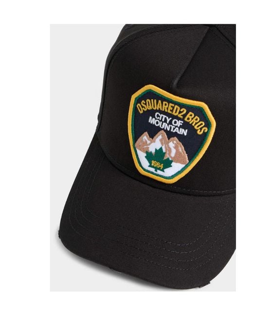 DSquared² Black D2 Baseball Cap for men