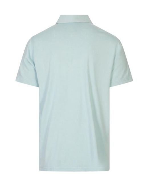 Kiton Blue Short-Sleeved Polo Shirt for men