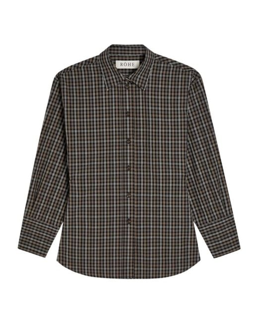 Rohe Gray Checked Cotton Shirt
