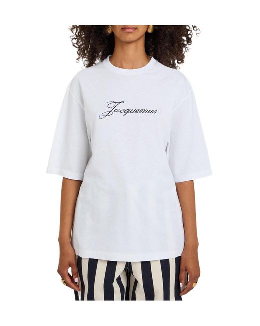 Jacquemus White Cotton-Linen T-Shirt