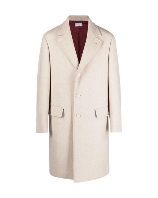 Brunello Cucinelli Natural Buttoned Coat for men