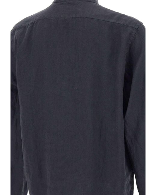 Aspesi Blue Bruce Band-Collar Shirt for men