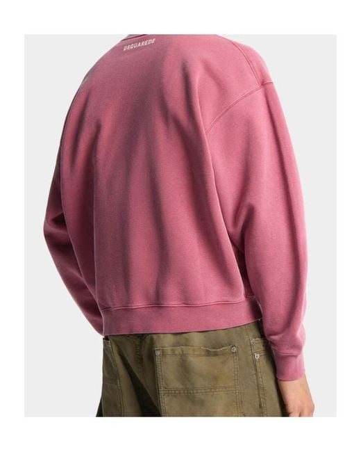 DSquared² Pink Smoking Slogan Sweatshirt for men