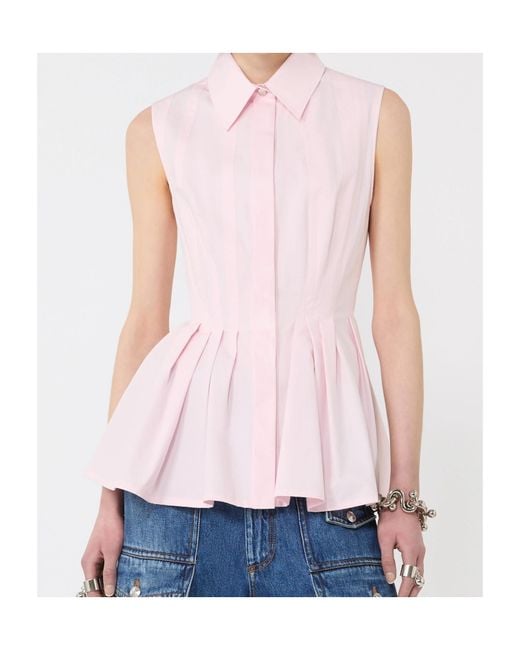 Sportmax Pink Certosa Pleated Shirt