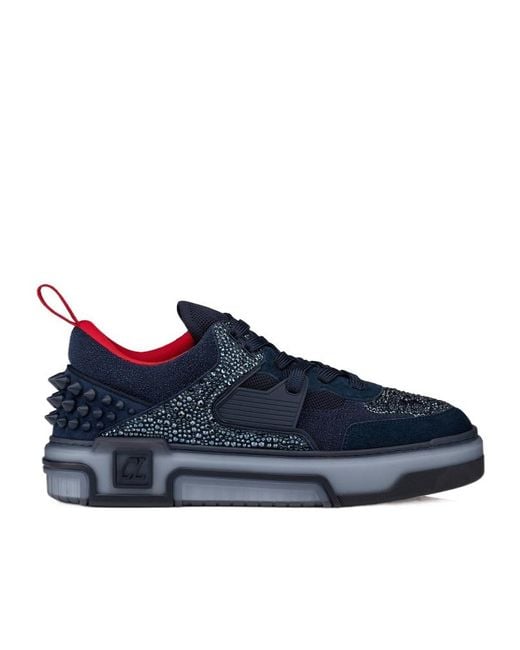 Christian Louboutin Blue Astroloubi Strass Low-Top Sneakers for men