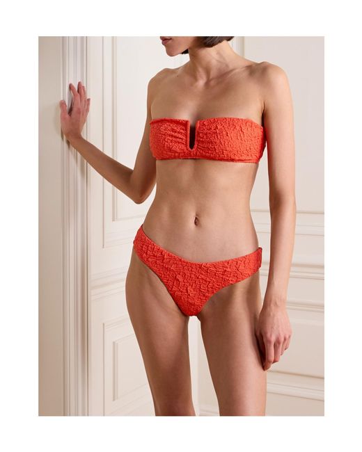 Mara Hoffman Red Cruz Recycled-Popcorn Bikini Top