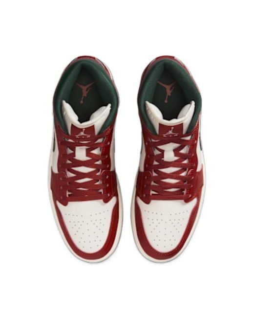 Nike Red Air Jordan 1 Mid Sneakers for men